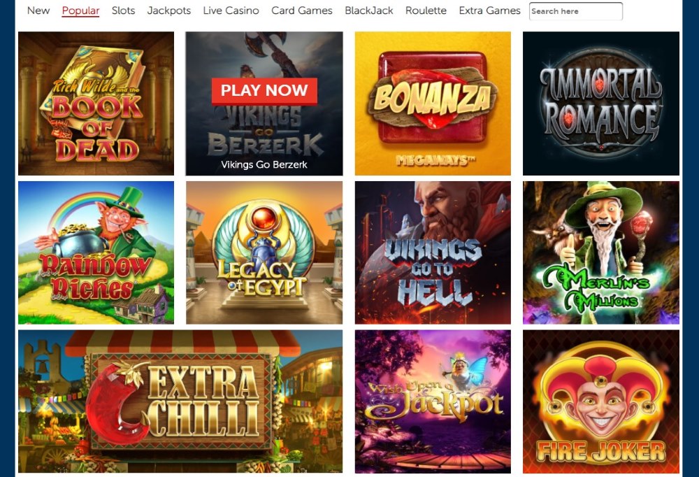 casino online games list