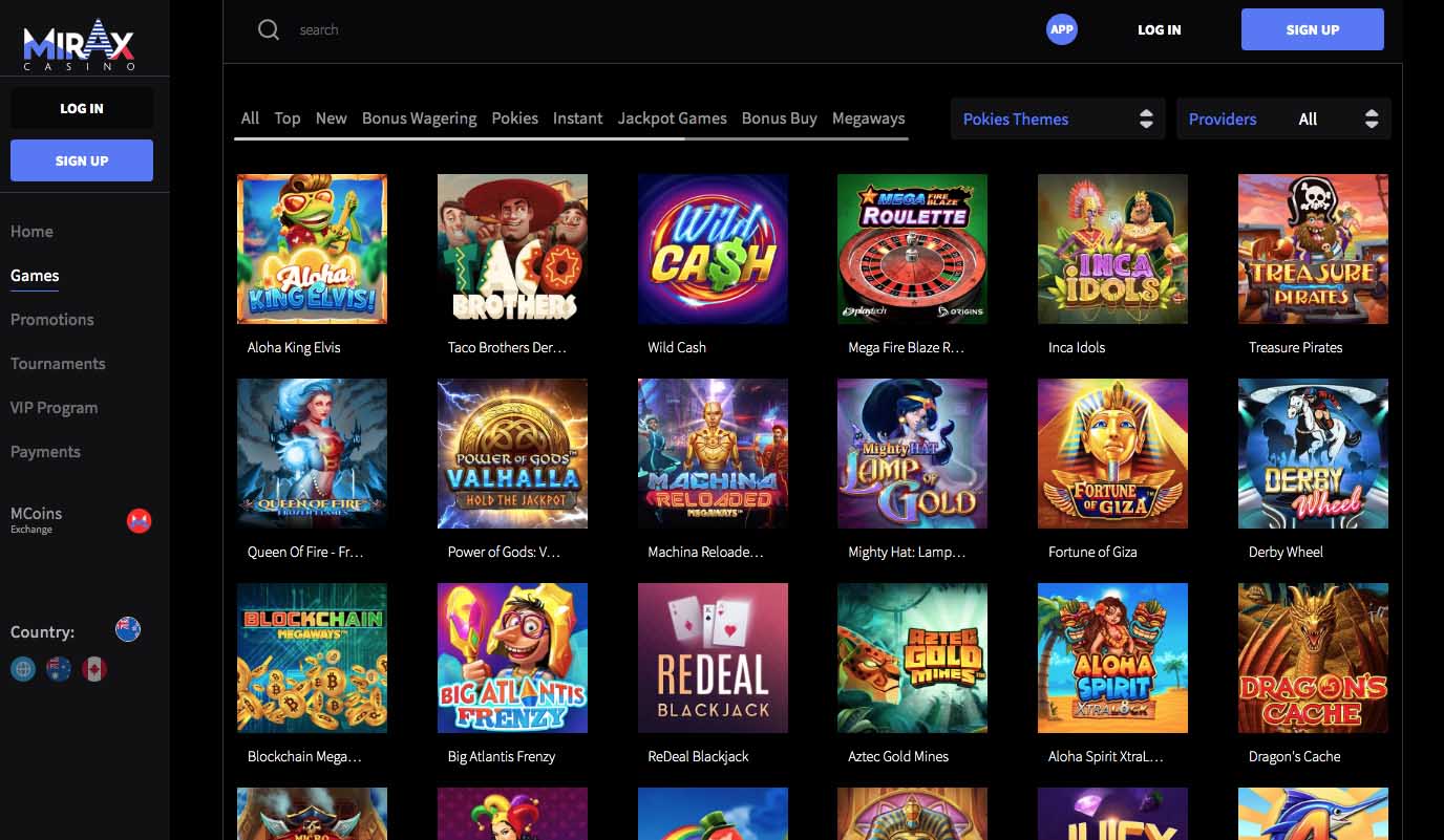 mirax casino official website